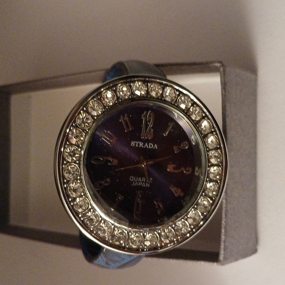 2178554-10. STRADA Austrian Crystal Cuff Watch STS Back - Picture 7 of 8